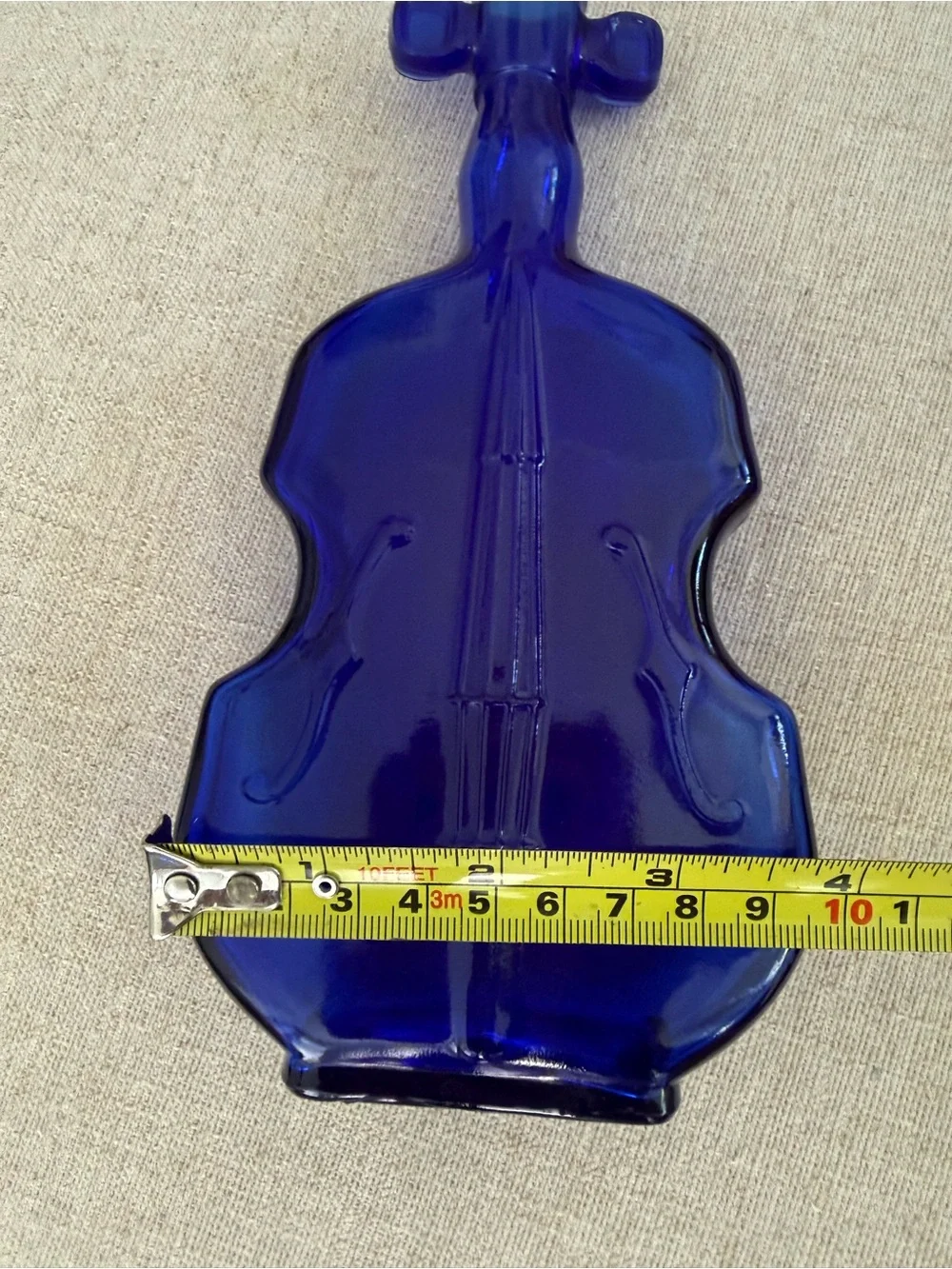 Violin bottle cobalt blue vintage glass antique